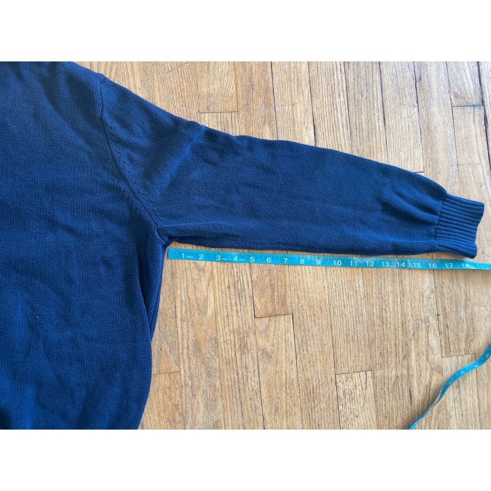 St Johns Bay Mens XL Navy Blue Cotton Quarter Zip Pullover Sweater‎ Mock Neck - Picture 6 of 8